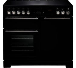 Rangemaster Platinum 100 Electric Induction Range Cooker - Black & Chrome